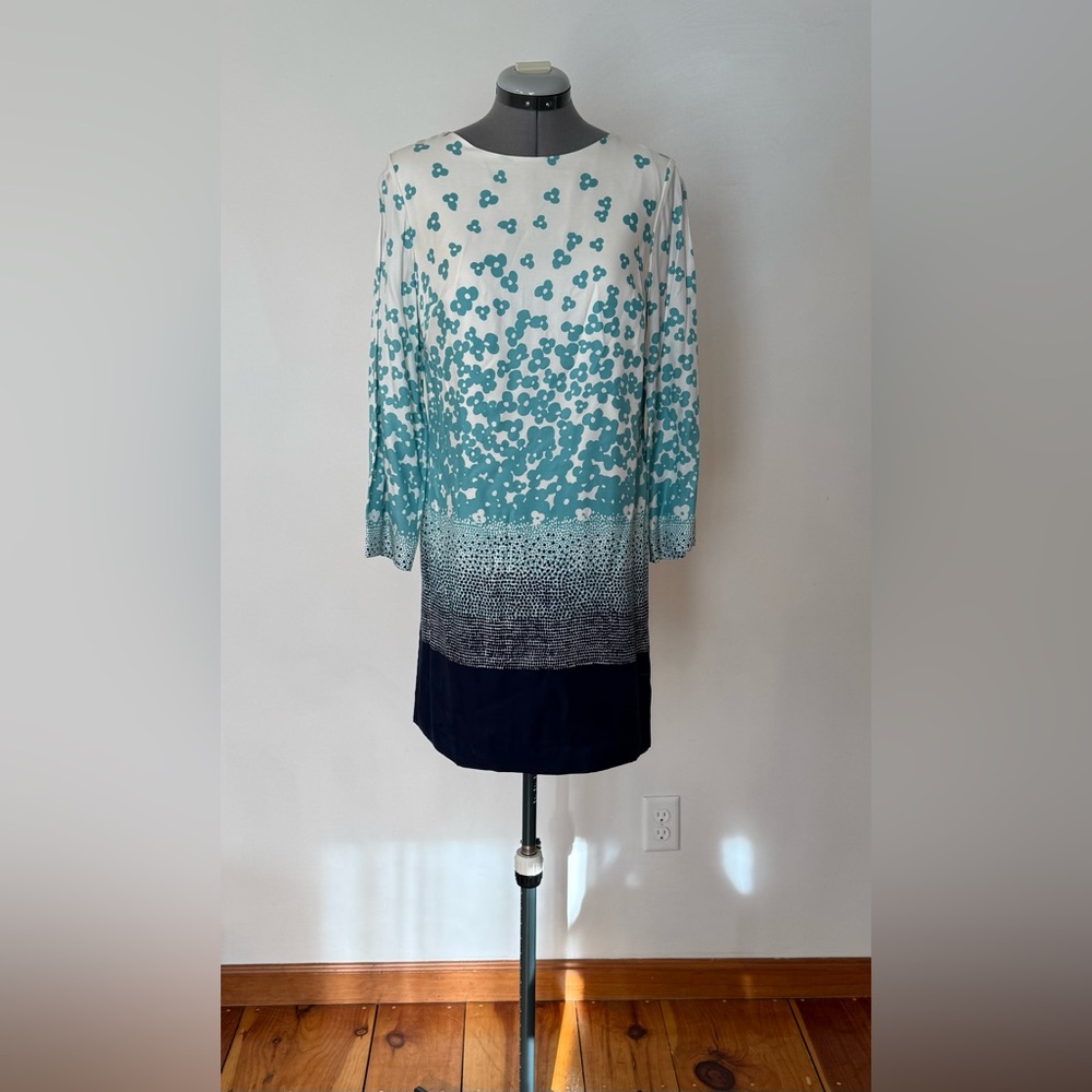 Boden Blue Azalea Shift Silk Blend Dress